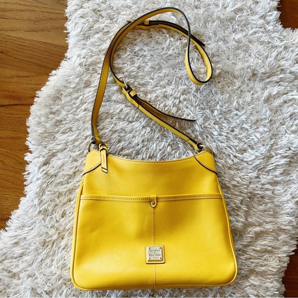 Dooney & Bourke Handbags - Dooney & Bourke yellow leather crossbody handbag purse